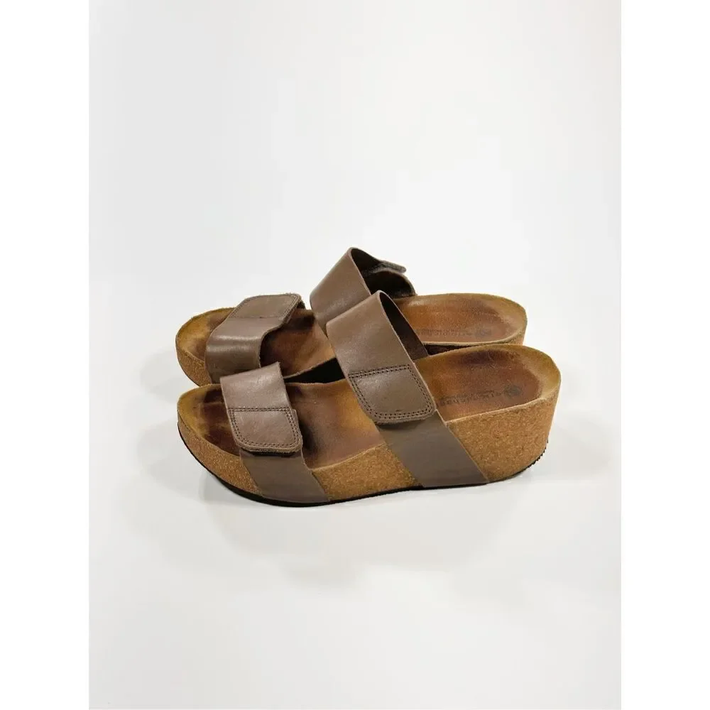 Lola Sabbia Eric Michael cork platform leather strappy sandal 38